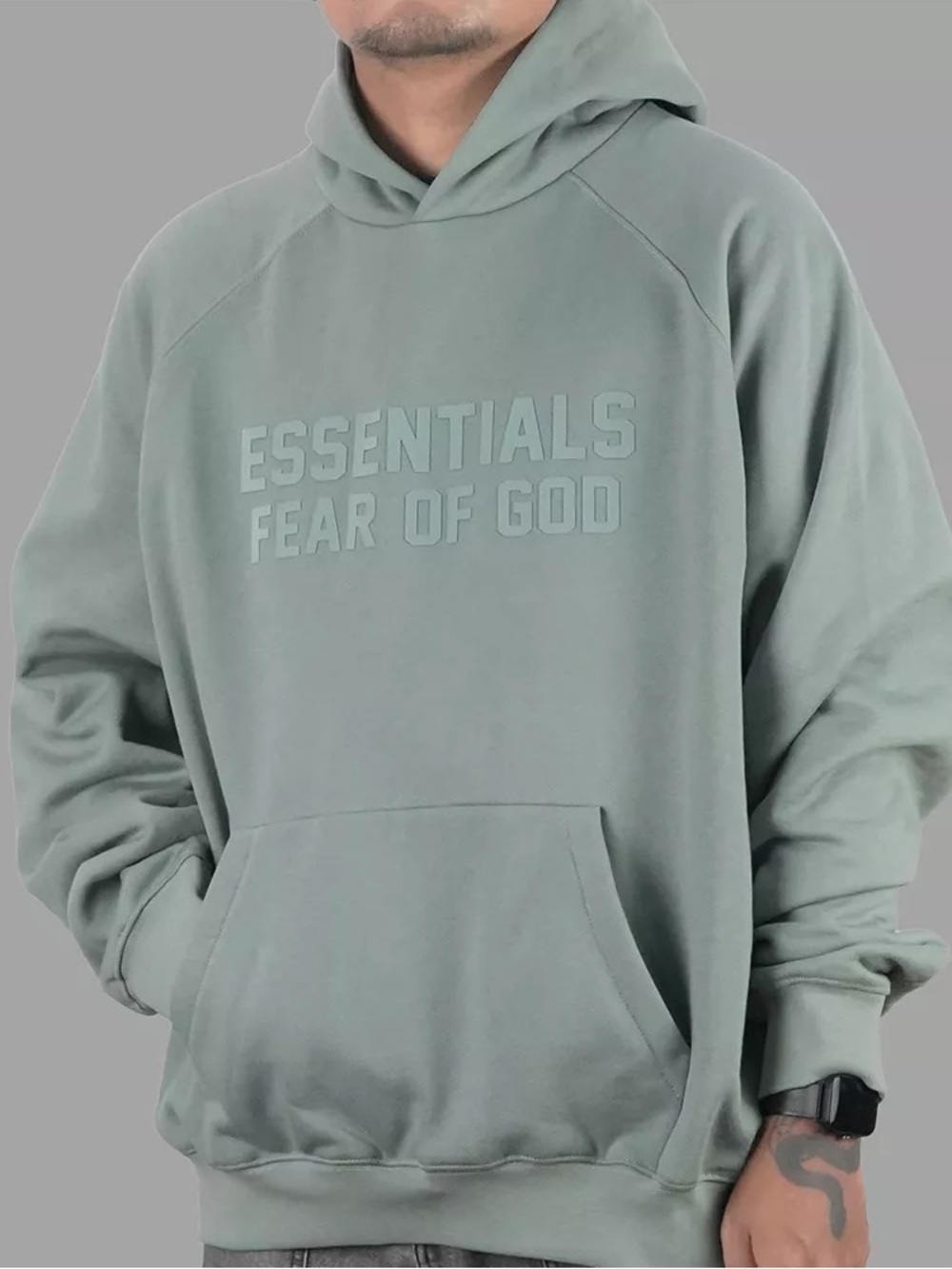Fear of God Essentials Sage Green Crewneck Sweater Medium